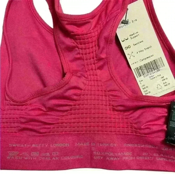 SWEATY Betty Stamina Sports Bra in Tayberry Pink Size Small - Picture 7 of 9